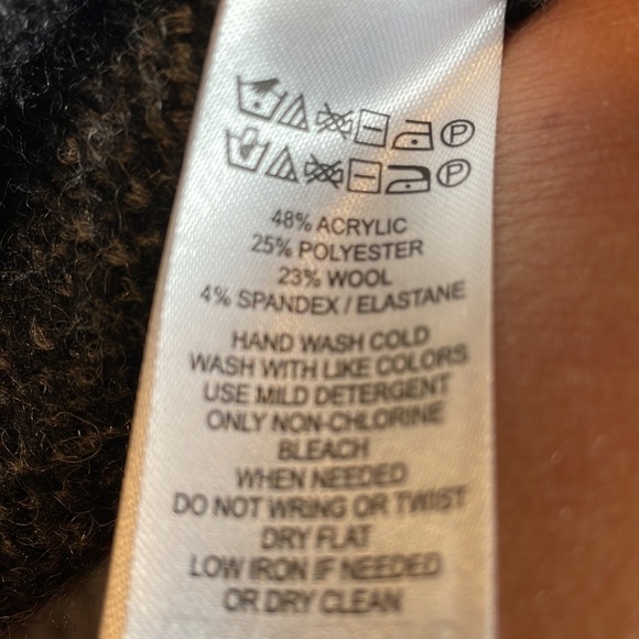 MAX STUDIO Gray & Black Soft Warm Cowl neck button sweater . - Picture 8 of 8